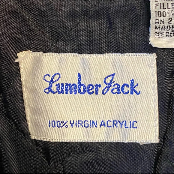 LUMBER JACK flannel top Size button up crop quilted lining red blue plaid - Picture 2 of 12